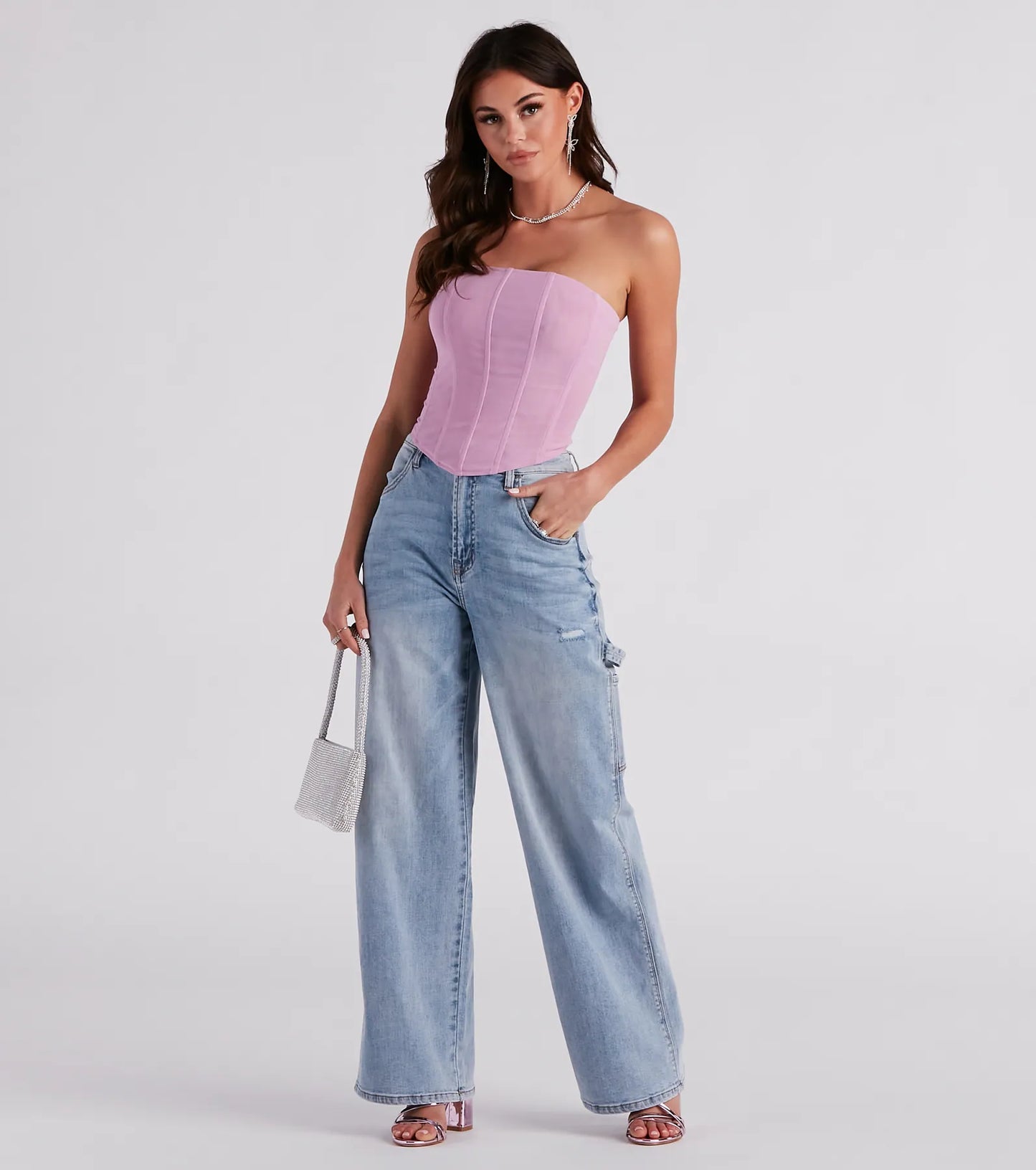 Dames Jeans met Wijde Pijpen, Cargozakken en Middelhoge Taille