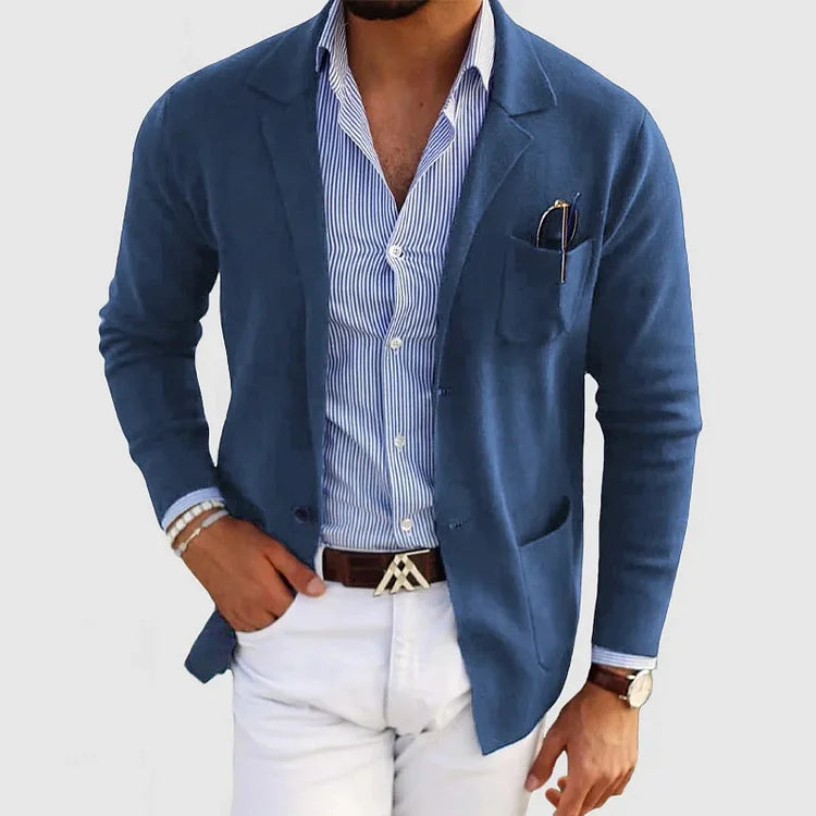 Heren Enkelrij Blazer Voor De Herfst Met Reverskraag En Voorzakken