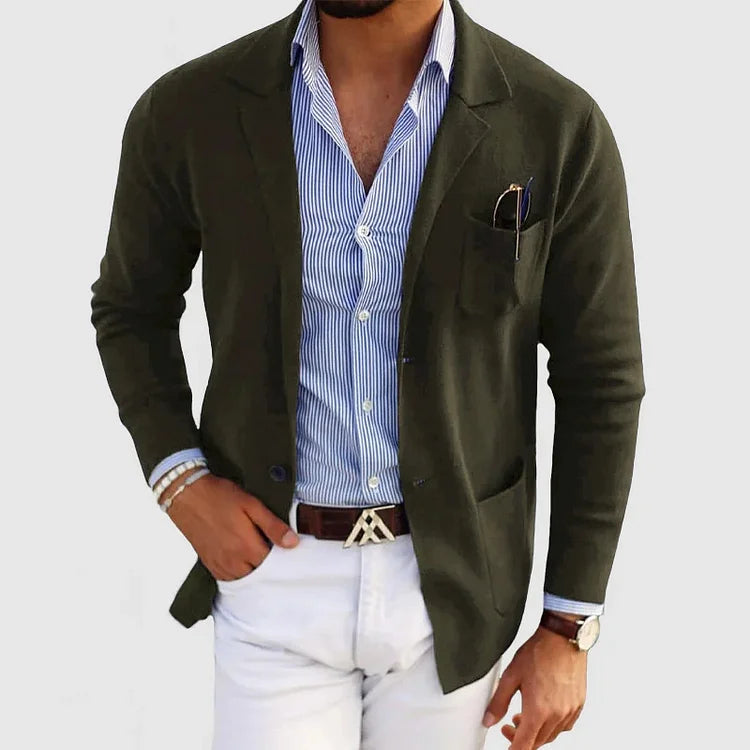 Heren Enkelrij Blazer Voor De Herfst Met Reverskraag En Voorzakken