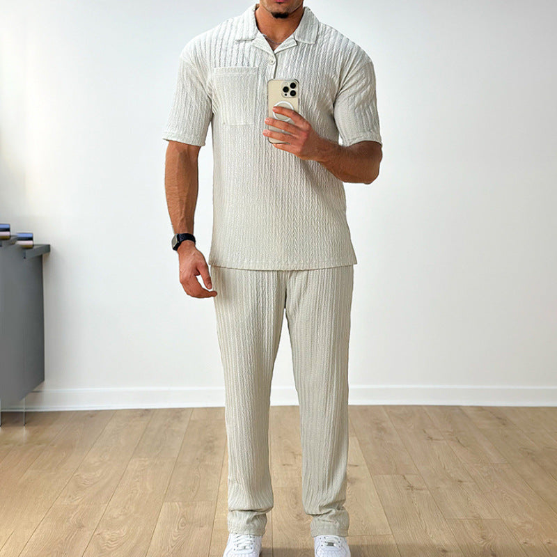 Heren Zomerset Tweedelige Set Polo Met Korte Mouwen En Broek