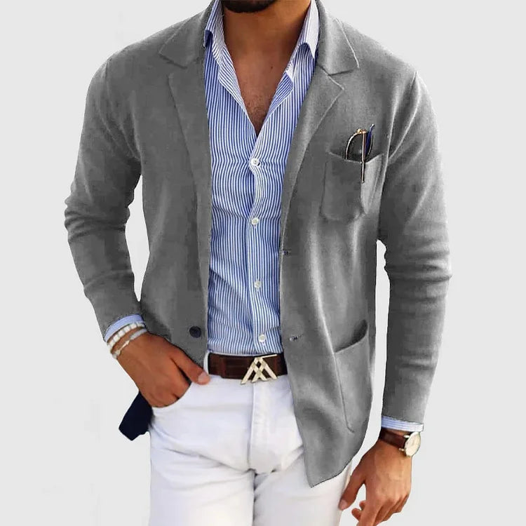 Heren Enkelrij Blazer Voor De Herfst Met Reverskraag En Voorzakken