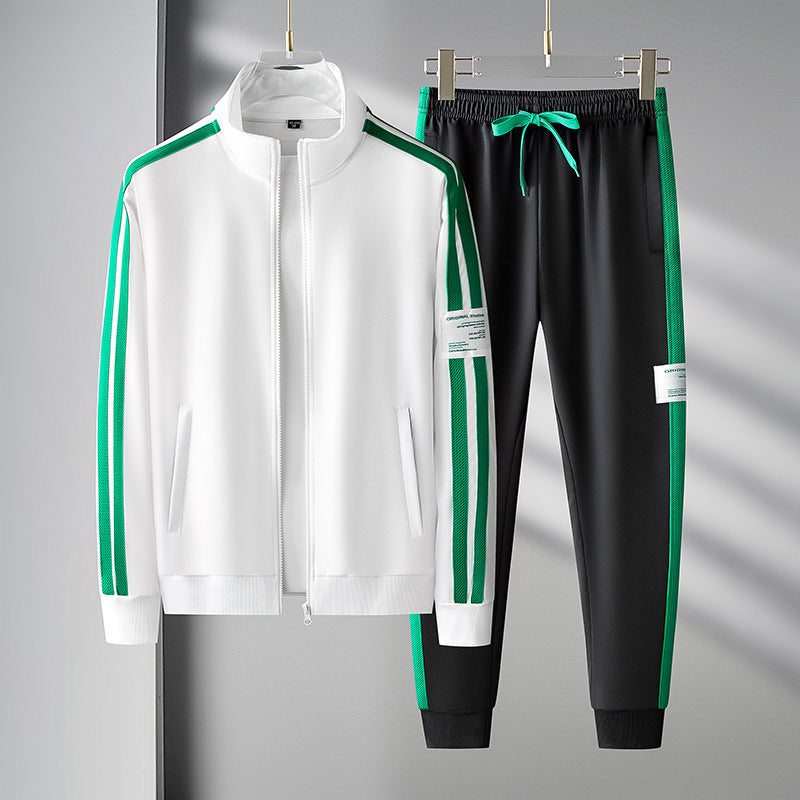 Heren Sportkledingset Tweedelige Set Met Ritsvest Lange Mouwen En Lange Broek