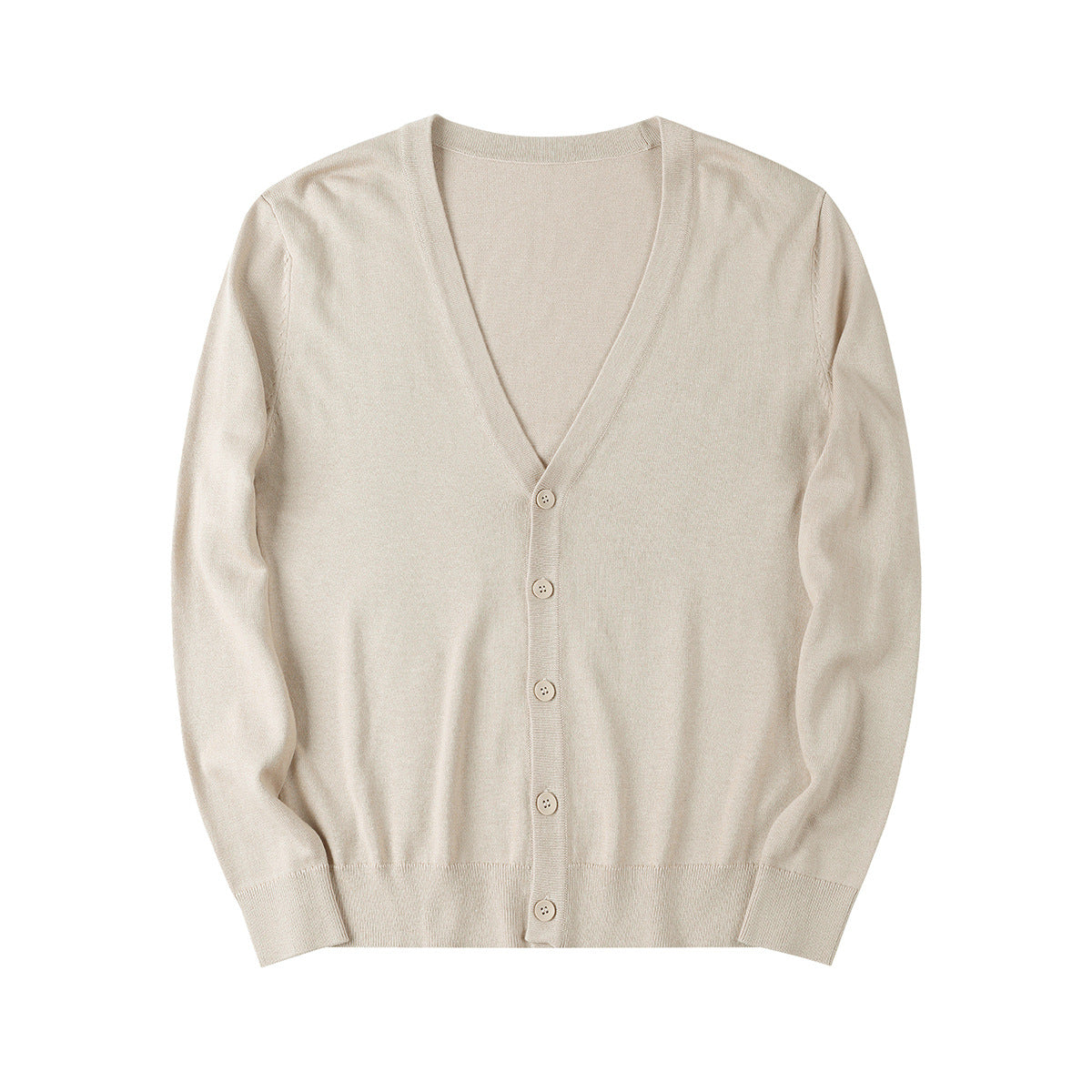 Heren Cardigan V-Hals Effen Kleur Lange Mouwen