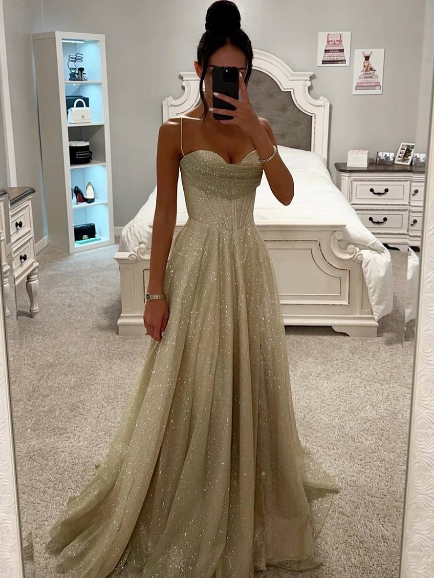Dames Lente Maxi-jurk met Spaghettibandjes en Zijrits
