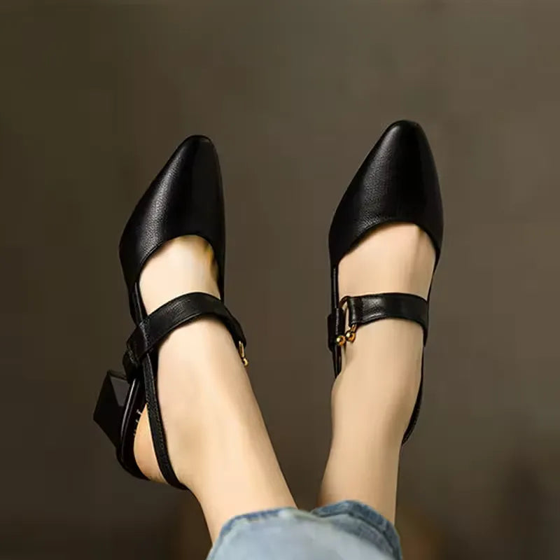 Dames Blokhakschoenen met Gevoerde Binnenzool en Brede Hakbasis