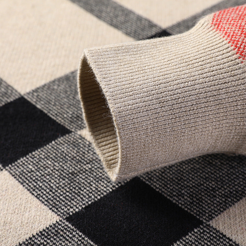 Heren Gebreide Pullover Trui Losse Pasvorm Bedrukt Ontwerp