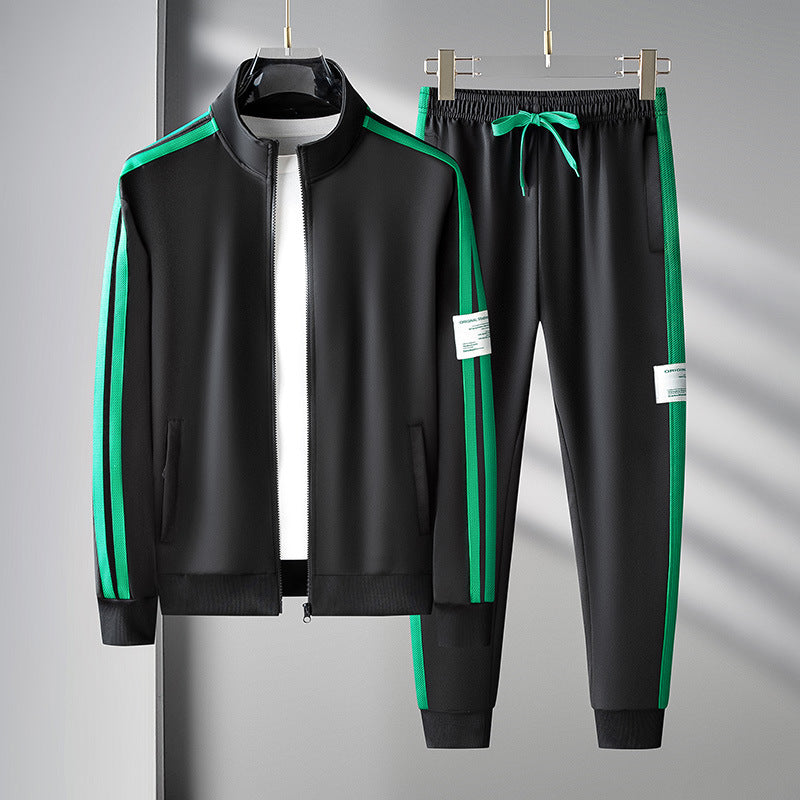 Heren Sportkledingset Tweedelige Set Met Ritsvest Lange Mouwen En Lange Broek
