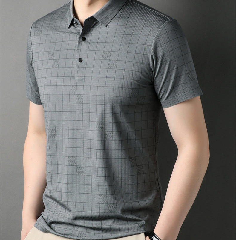 Heren Zomerse T-shirt met Korte Mouwen Dunne Pullover Effen Kleur Losse Pasvorm