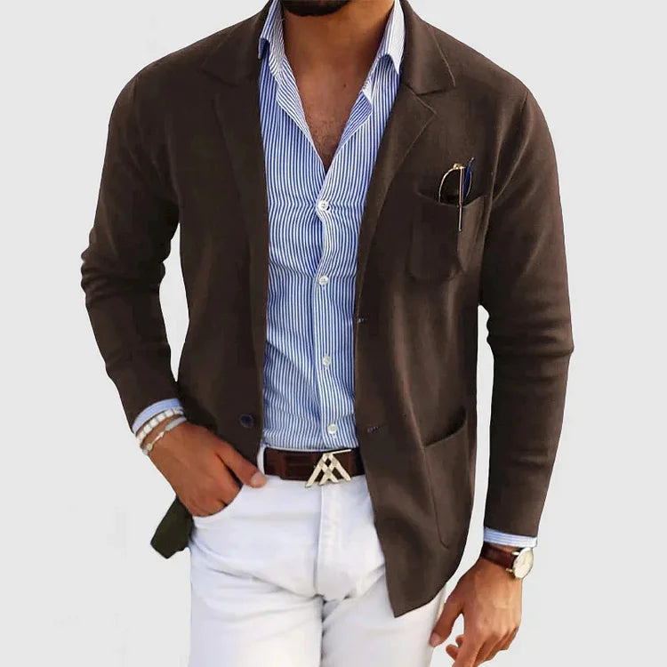 Heren Enkelrij Blazer Voor De Herfst Met Reverskraag En Voorzakken