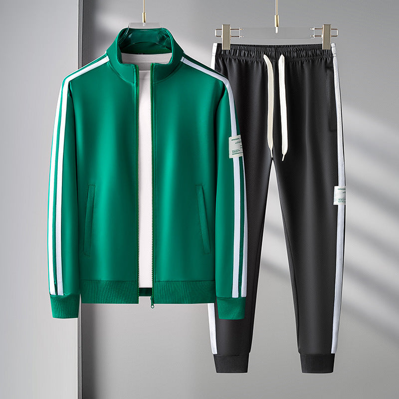 Heren Sportkledingset Tweedelige Set Met Ritsvest Lange Mouwen En Lange Broek