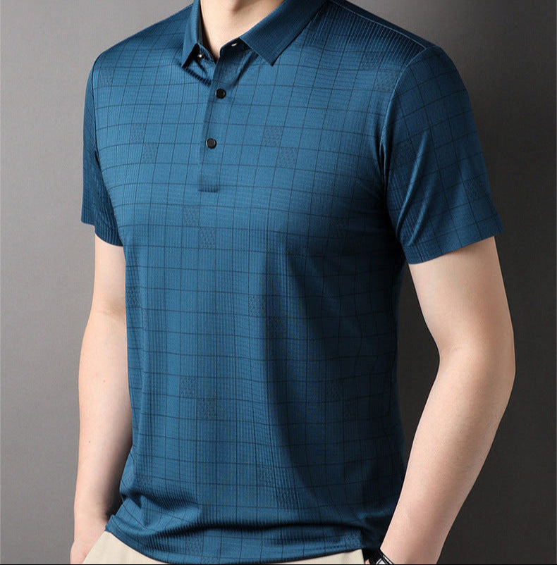 Heren Zomerse T-shirt met Korte Mouwen Dunne Pullover Effen Kleur Losse Pasvorm
