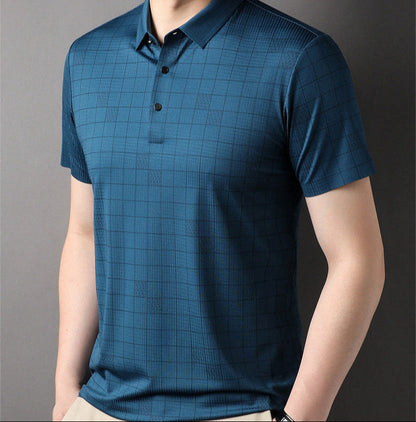 Heren Zomerse T-shirt met Korte Mouwen Dunne Pullover Effen Kleur Losse Pasvorm