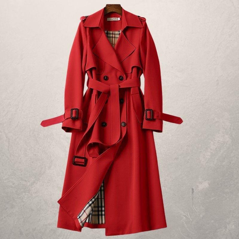 Vrouwen Lange Trenchcoat Voor De Herfst Met Ceintuur En Fleece Voering