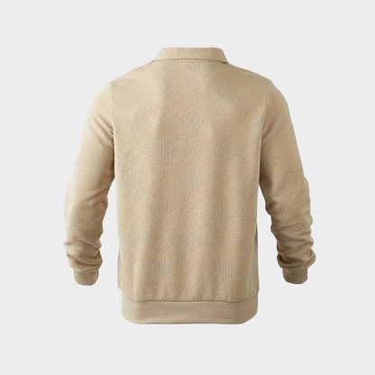 Heren Herfsttrui met Kwartrits Geometrische Print en Reverskraag