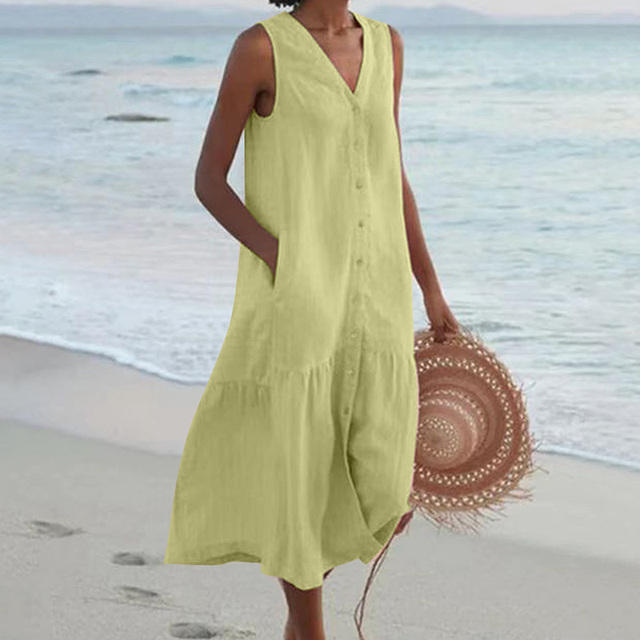 Dames Zomerjurk met Getailleerde Taille en Printdesign