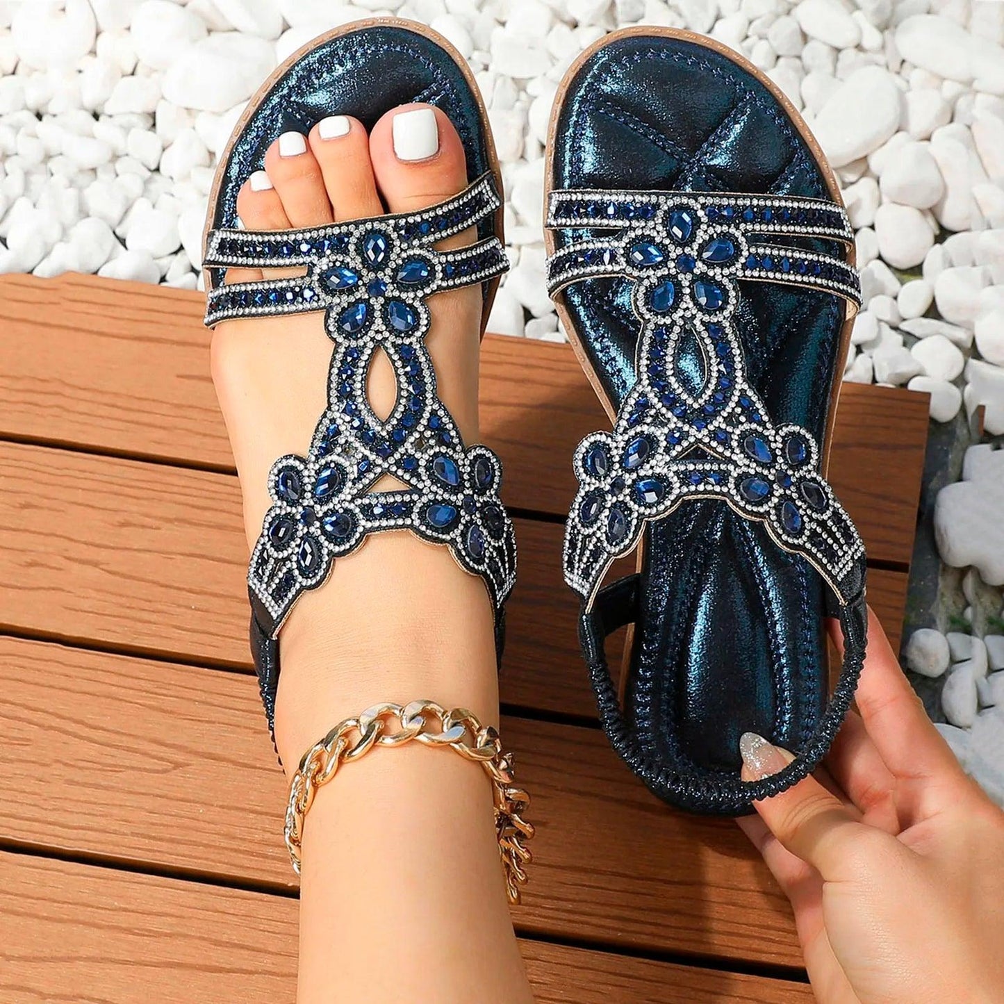 Dames Zomersandalen met Voetboogondersteuning en Rekbare Bovenkant