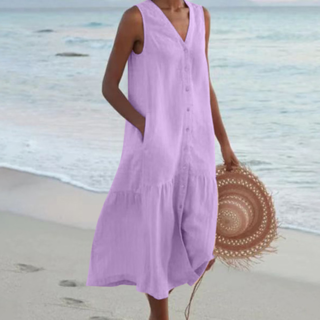 Dames Zomerjurk met Getailleerde Taille en Printdesign