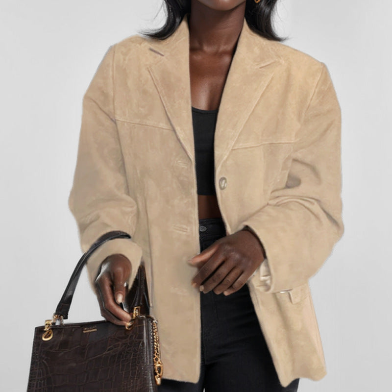 Dames Getailleerde Voorjaarsblazer Met Knoopsluiting En Gestroomlijnd Silhouet
