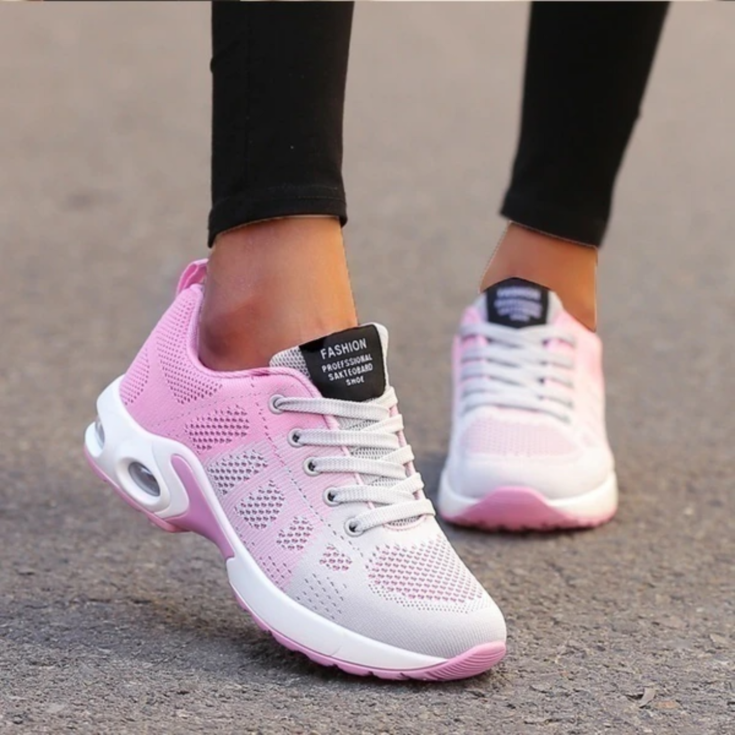 Hardloopsneakers voor Dames met Gewatteerde Zool Ademend Mesh en Lichtgewicht Pasvorm
