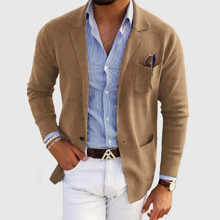 Heren Enkelrij Blazer Voor De Herfst Met Reverskraag En Voorzakken