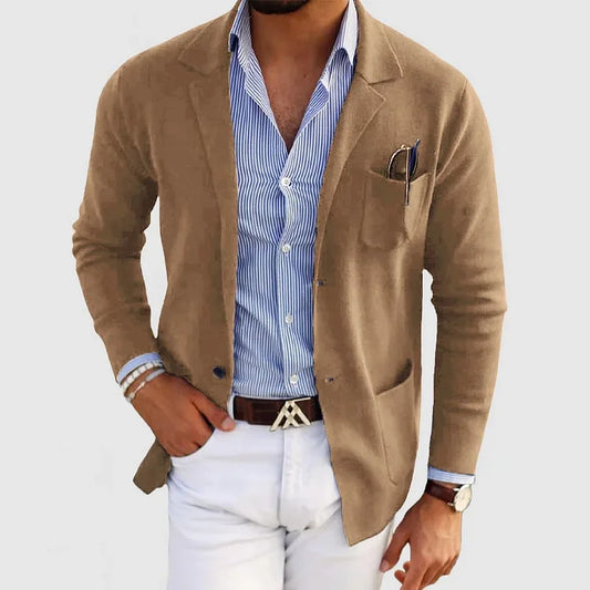 Heren Enkelrij Blazer Voor De Herfst Met Reverskraag En Voorzakken