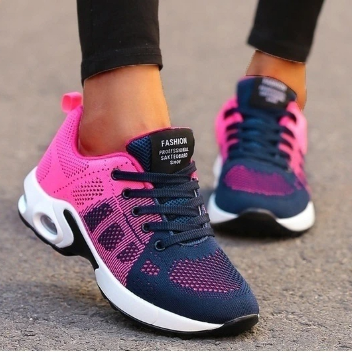 Hardloopsneakers voor Dames met Gewatteerde Zool Ademend Mesh en Lichtgewicht Pasvorm