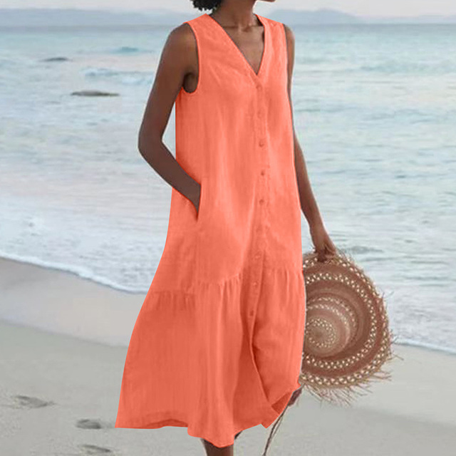 Dames Zomerjurk met Getailleerde Taille en Printdesign