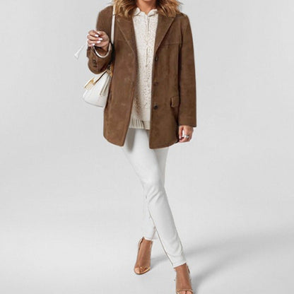 Dames Getailleerde Voorjaarsblazer Met Knoopsluiting En Gestroomlijnd Silhouet