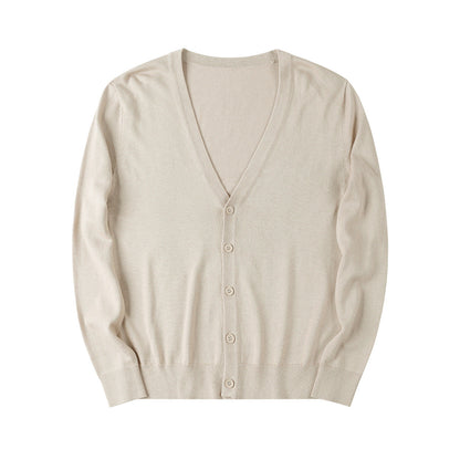 Heren Cardigan V-Hals Effen Kleur Lange Mouwen