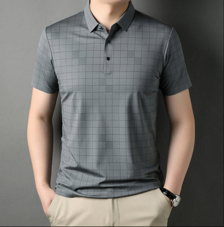 Heren Zomerse T-shirt met Korte Mouwen Dunne Pullover Effen Kleur Losse Pasvorm