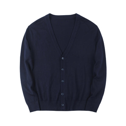Heren Cardigan V-Hals Effen Kleur Lange Mouwen