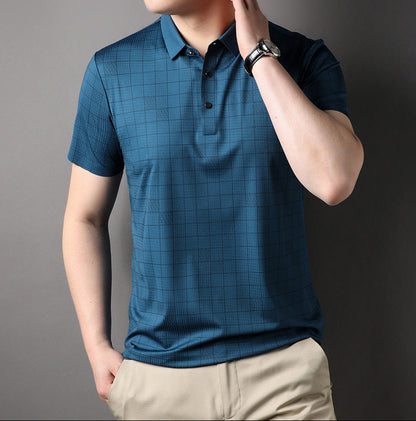 Heren Zomerse T-shirt met Korte Mouwen Dunne Pullover Effen Kleur Losse Pasvorm