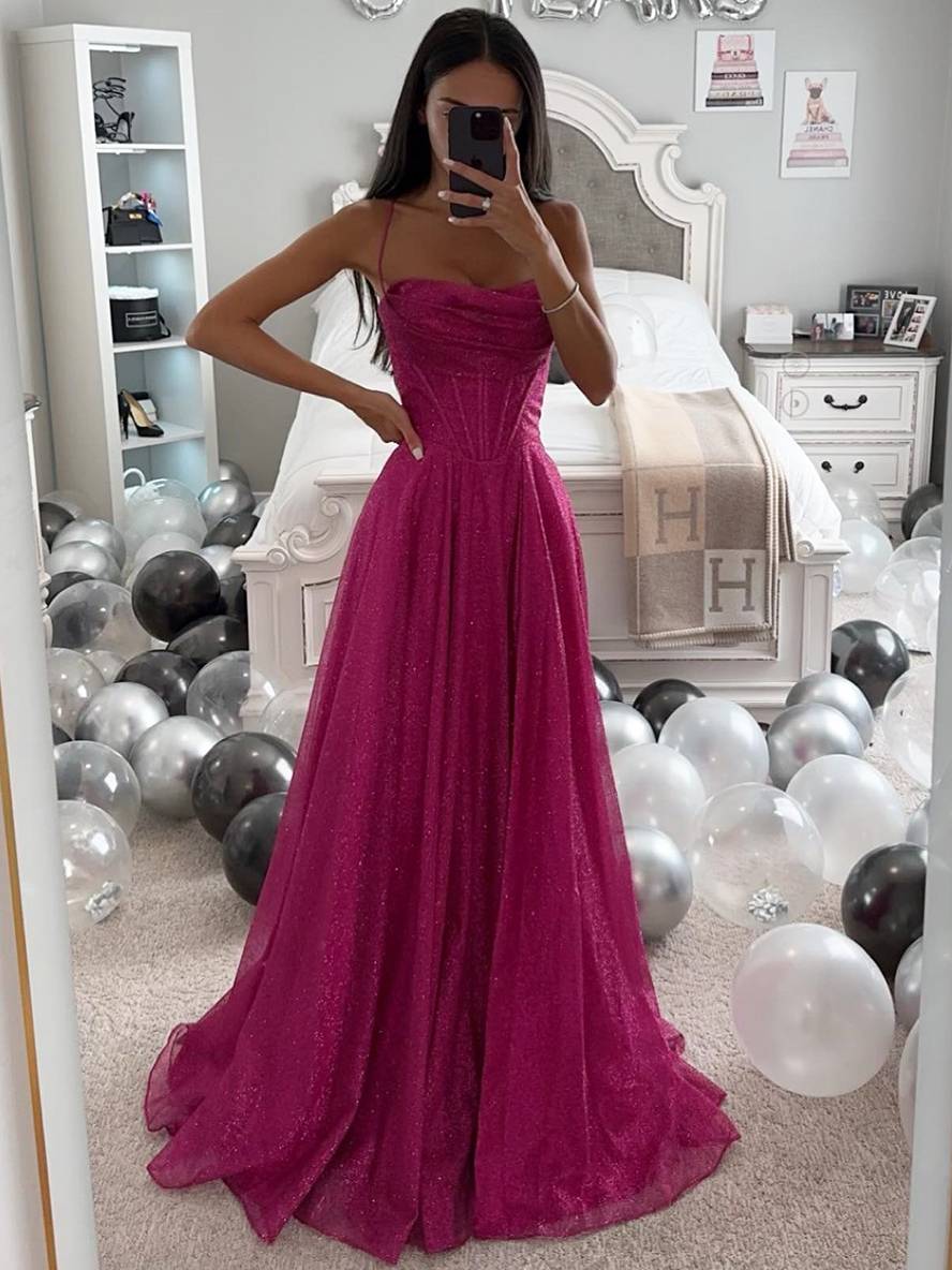 Dames Lente Maxi-jurk met Spaghettibandjes en Zijrits