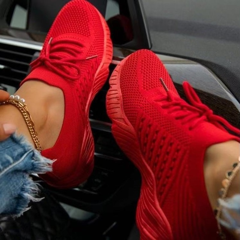 Dames Ademend Lichtgewicht Sneakers met Antislipzool en Vetersluiting