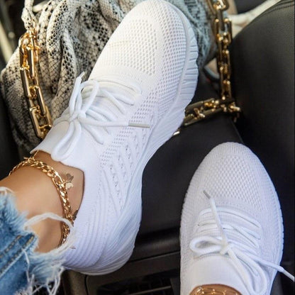 Dames Ademend Lichtgewicht Sneakers met Antislipzool en Vetersluiting