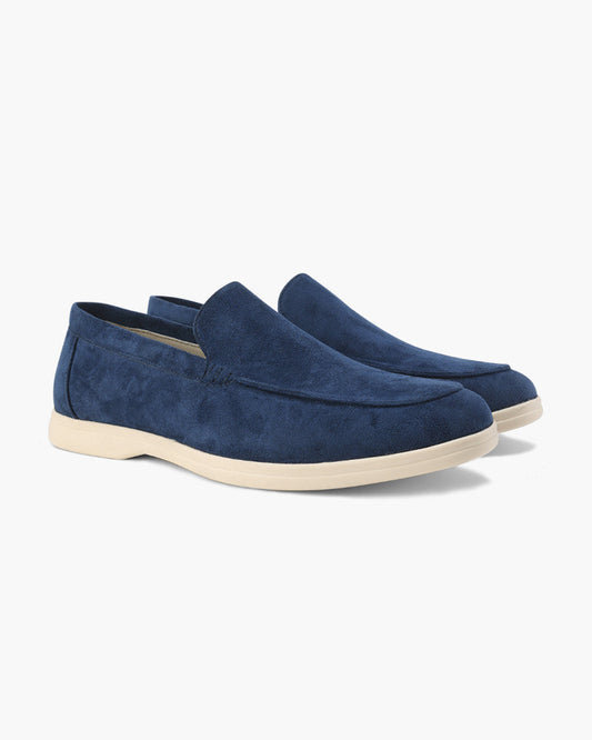 Heren Suède Loafers met Instapontwerp en Gewatteerde Binnenzool