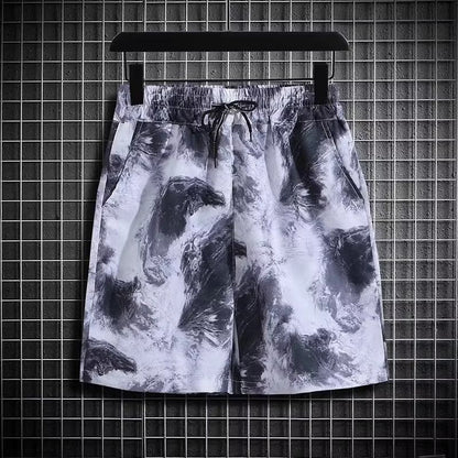 Heren Zomerset Tweedelig Strandoutfit Sneldrogend Bloemenprint Korte Mouwen Top en Shorts