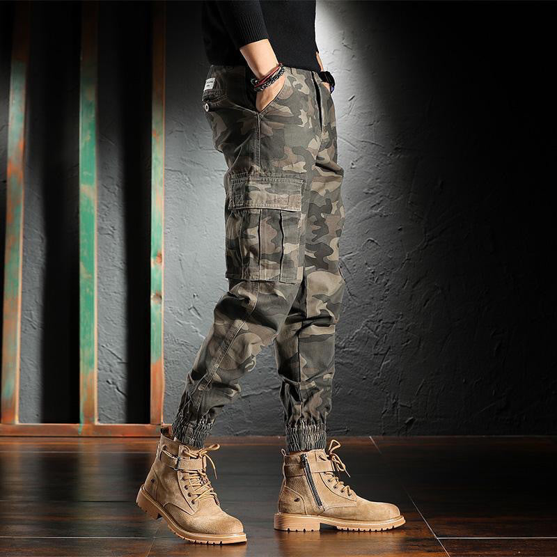Heren Werkbroek Camouflage Met Enkelboorden Losse Pasvorm En Gevoerde Binnenkant