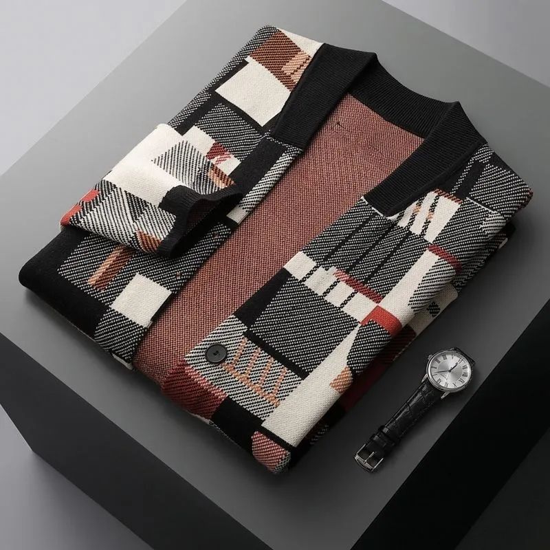 Heren Pullover met Geometrische Camouflageprint Lange Mouwen