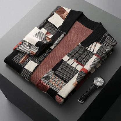 Heren Pullover met Geometrische Camouflageprint Lange Mouwen