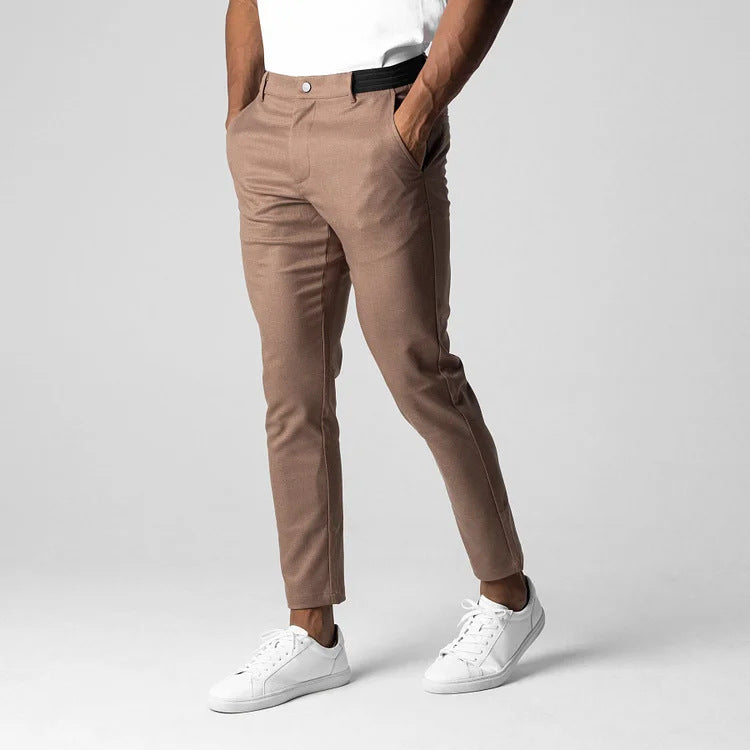 Heren Chino Broek Voor Lente En Herfst Met Stretch, Tapered Fit En Ademend Ontwerp
