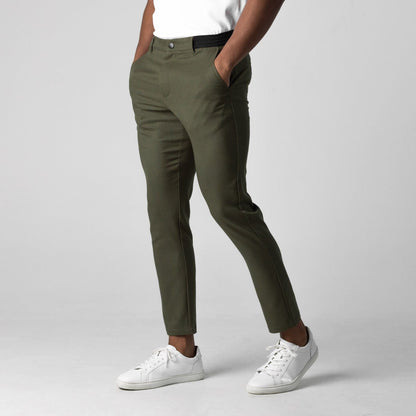 Heren Chino Broek Voor Lente En Herfst Met Stretch, Tapered Fit En Ademend Ontwerp