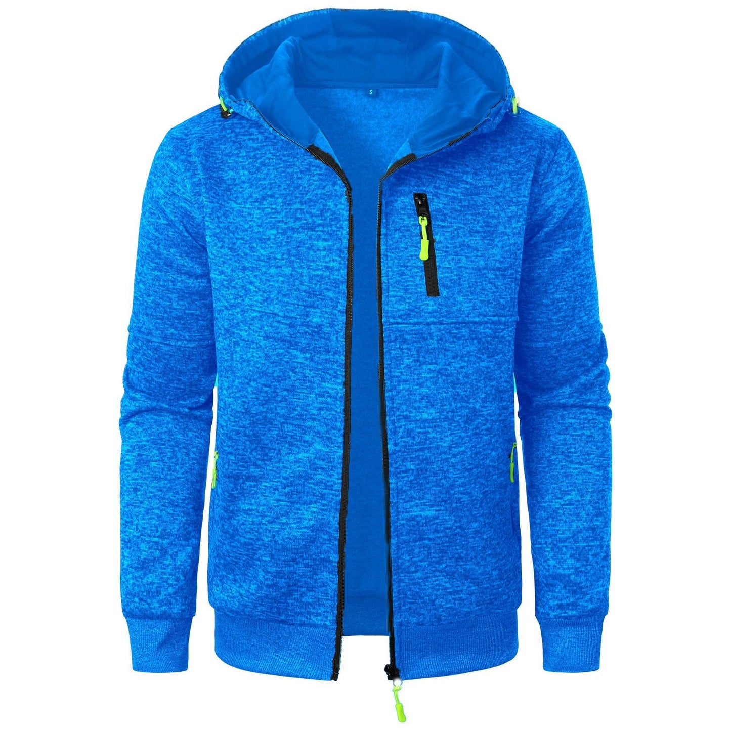 Heren Herfst Gebreid Vest met Capuchon Jacquard Structuur Volledige Rits