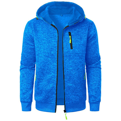 Heren Herfst Gebreid Vest met Capuchon Jacquard Structuur Volledige Rits