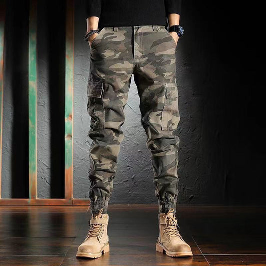 Heren Werkbroek Camouflage Met Enkelboorden Losse Pasvorm En Gevoerde Binnenkant