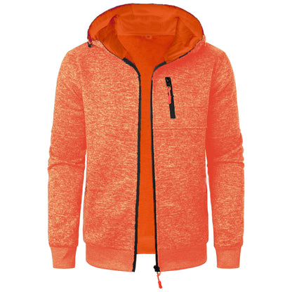 Heren Herfst Gebreid Vest met Capuchon Jacquard Structuur Volledige Rits