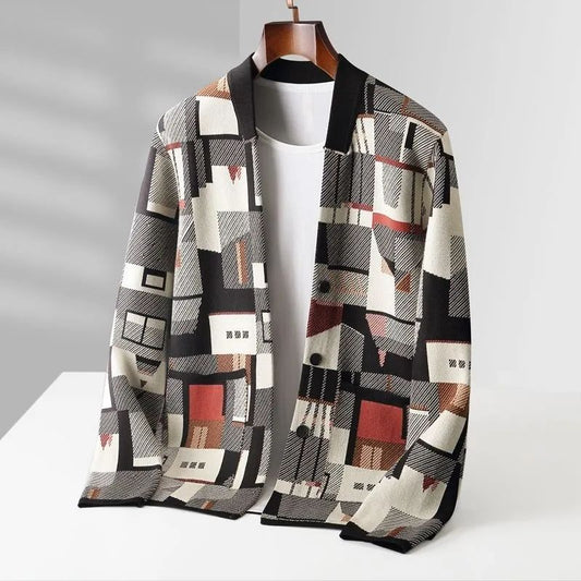 Heren Pullover met Geometrische Camouflageprint Lange Mouwen