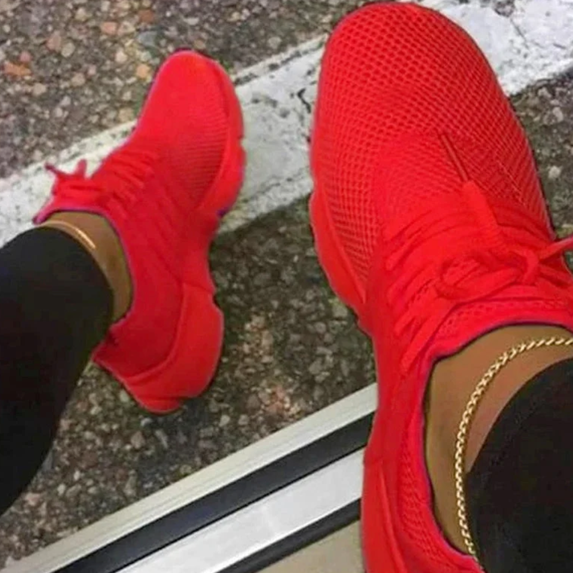 Dames Ademend Lichtgewicht Sneakers met Antislipzool en Vetersluiting