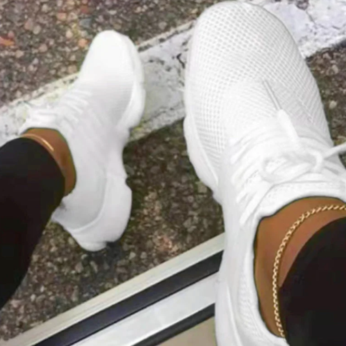 Dames Ademend Lichtgewicht Sneakers met Antislipzool en Vetersluiting