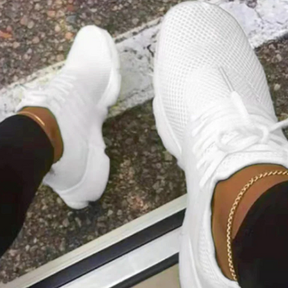 Dames Ademend Lichtgewicht Sneakers met Antislipzool en Vetersluiting
